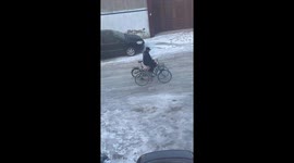 Elderly Man with Excellent Cycling Skills