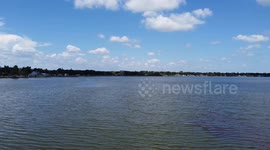 US: Aerial view of Lake Howard in the Winter Haven region of Florida (US)