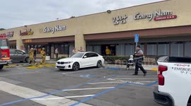 US, Los Angeles: Lakewood Car Crashes Into Korean BBQ Restaurant