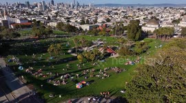 Dolores Park and Lombard Street draw crowds in San Francisco