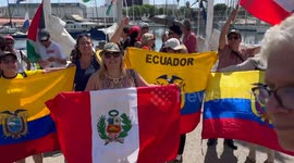 Spain: Barcelona Thousands Send Off Gaza-Bound Volunteers
