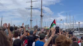 Spain: Barcelona Thousands Send Off Gaza-Bound Volunteers