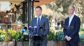 NSW premier Chris Minns gives his opinion about March for Australia at press conference in Sydney, Australia