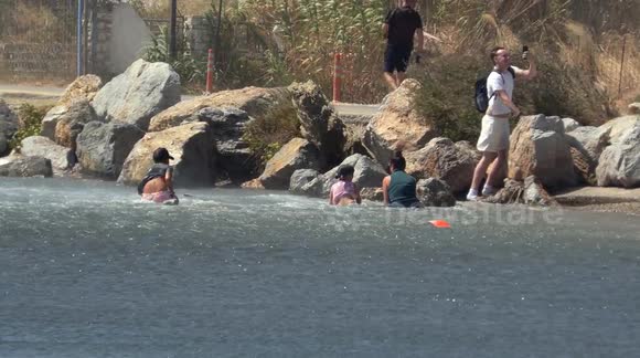 Family BLASTED into the sea by jet engine at Skiathos Airport