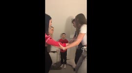 Trying a fun trend goes wrong as young boy’s head hits the wall