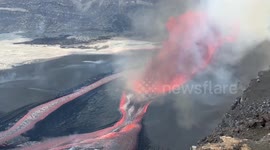 Lava flows from volcano crater as eruptions continue in Hawaii