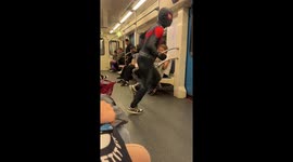 Spider-Man in the Subway