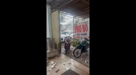 The sudden tornado caused strong winds that blew everything in the restaurant away