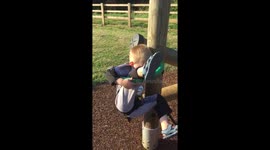 Hillarious kid gets stuck at the park