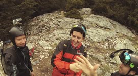 BASE-jumping acrobatics