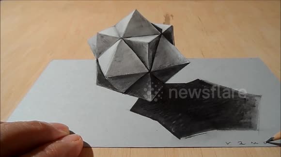 Drawing 3D Cuboctahedron, Optical Illusion