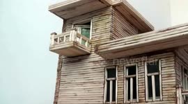 Man builds incredible dolls house out of little sticks and rice