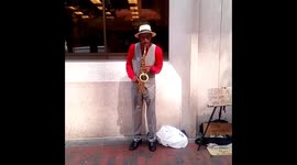 Street Musician on Saxophone