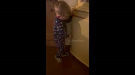 Two-year-old surprises mum by breaking into gin cabinet with a bauble from the tree