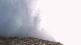 Steamboat geyser stuns tourists as it erupts in Yellowstone National Park