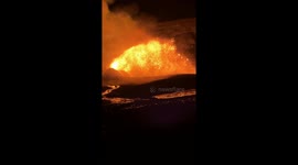 Slow Motion Lava Rainbow From Kilauea Volcano
