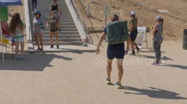 US, Los Angeles: Santa Clarita Community And Firefighters Climb Stairs For 9-11 Victims Part 1