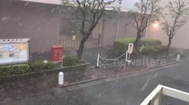 Heavy Rain and Hailstorm Strike Shinagawa Area in Tokyo