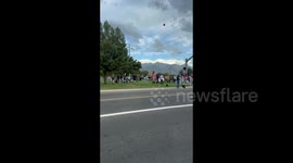 US: Situation outside the hospital where Charlie Kirk was brought