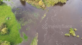 Flooding on the river Ure near Ripon, North Yorkshire, UK
