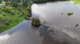 Flooding on the river Ure near Ripon, North Yorkshire, UK