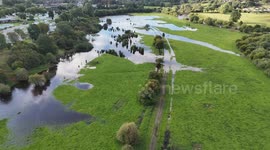 Flooding on the river Ure near Ripon, North Yorkshire, UK