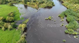 Flooding on the river Ure near Ripon, North Yorkshire, UK