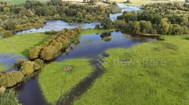 Flooding on the river Ure near Ripon, North Yorkshire, UK