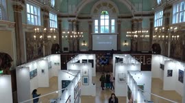 Women in Art Biennale London at Chelsea Old Town Hall  - view from above on the final day
