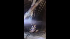 Fireman climbs into well to rescue stranded cat