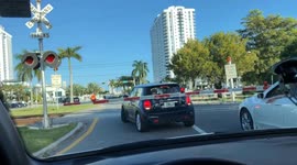 Express Train Slams Car at Crossing