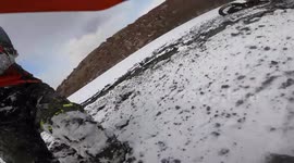 Motor Bike Riders Slip into Large Clay Pond