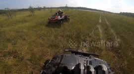 ATV Suddenly Catches Fire