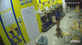 Laundrette owner moved by kind customers seen on CCTV his cleaning shop