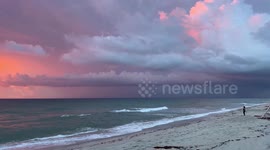 US: Amazing Sunrise Turns Dania Beach Sky From Purple To Orange