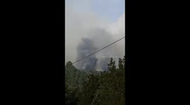 Spain: Firefighters Work to Protect Populated Areas Between Fronton and Seragude