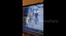 Woman tosses BBQ skewer and accidentally impales husband's eyebrow with it