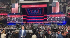 US: Charlie Kirk’s wife delivers tearful speech at memorial service in Arizona