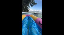 Thrilling mountain waterslide adventure in Tonglu, China