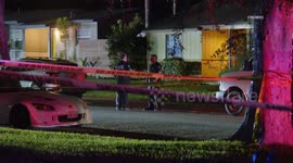 US, Los Angeles: Upland CHP Pursuit Crash With Officers Involved Shooting Of Armed Carjacking Suspects Part 2