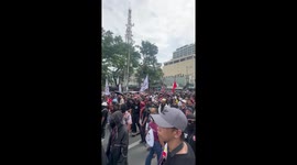 Protesters prepare to march during anti-corruption demonstration in Manila