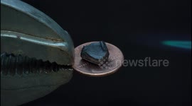 Viral video shows lithium metal burning on penny, sparks 611K views