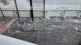 Rough sea from Typoon Ragasa hits Hong Kong