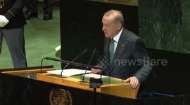 US: Turkish president calls on world leaders at UN General Assembly to act to help Palestinians (3)