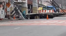 Hospital patients evacuated as huge sinkhole opens up in road in Bangkok