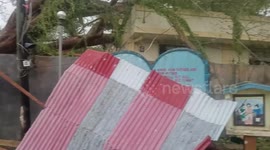 Ceiling collapses inside church used as evacuation centre during Typhoon Bualoi