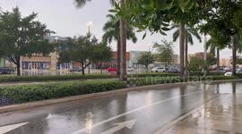 US: Rainfall Causes Heavy Flooding On The Roads in Hollywood, FL