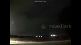 US: A series of lightning flashes during powerful storm in Valley, NE