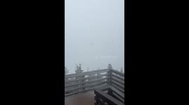 Heavy snow and low visibility at Arizona Gondola in Arizona, USA
