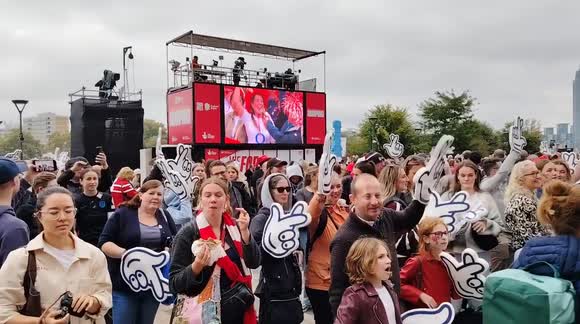 Celebrate Red Roses World Cup win in London, UK